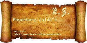 Mayerberg Zalán névjegykártya